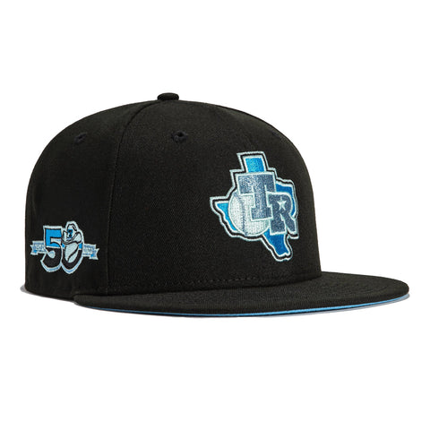 New Era 59Fifty Black Ice Texas Rangers 50th Anniversary Patch Hat - Black