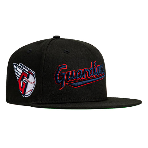 New Era 59Fifty Black Dome Cleveland Guardians Logo Patch Word Hat - Black