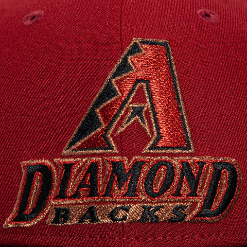 New Era 59Fifty Arizona Diamondbacks Inaugural Patch Logo Hat - Sedona Red, Black, Metallic Copper