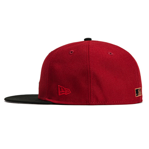 New Era 59Fifty Arizona Diamondbacks Inaugural Patch Logo Hat - Sedona Red, Black, Metallic Copper