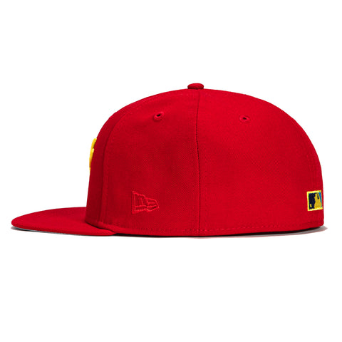 New Era 59Fifty Spike Brooklyn Dodgers 1955 World Series Champions Patch Script Hat - Red, Gold