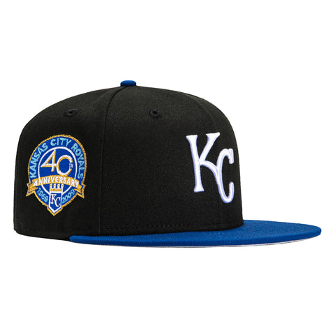 New Era 59Fifty Kansas City Royals 40th Anniversary Patch Hat - Black, Royal