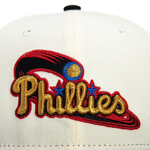 New Era 59Fifty Philadelphia Phillies Inaugural Patch Logo Hat - White, Black, Red, Royal, Metallic Gold
