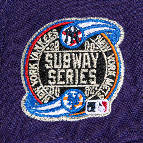 New Era 59Fifty New York Yankees Subway Series Patch Pink UV Hat - Purple