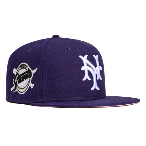New Era 59Fifty New York Giants 1954 World Series Patch Pink UV Hat - Purple