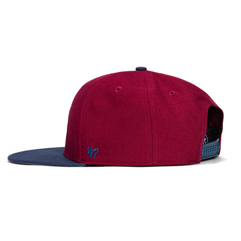 47 Brand Sureshot Captain Colorado Avalanche Stanley Cup Patch Snapback Hat - Cardinal, Indigo