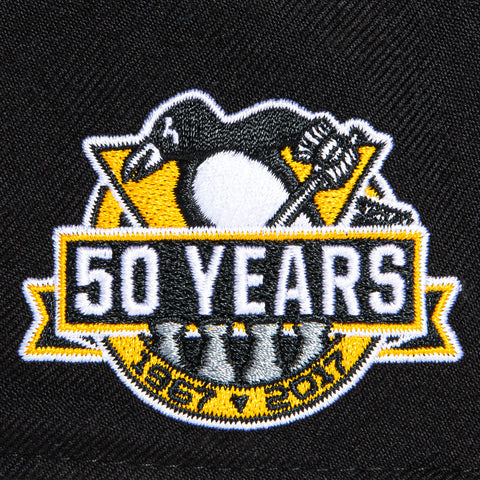 47 Brand Sureshot Captain Pittsburgh Penguins 50 Years Patch Snapback Hat - Black, Gold