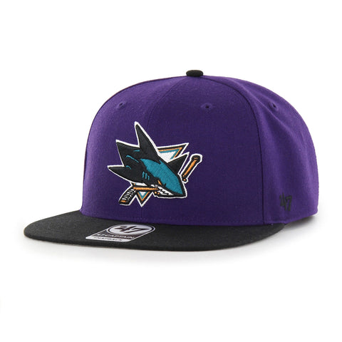 47 Brand Sureshot San Jose Sharks 1996 All Star Game Patch Snapback Hat - Purple, Black