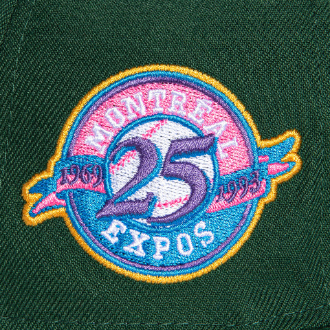 New Era 59Fifty Peacock Pack Montreal Expos 25th Anniversary Patch Neon Blue UV Hat - Green