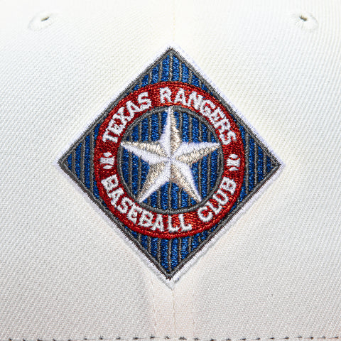 New Era 59Fifty Texas Rangers Baseball Club Logo Patch Hat - White, Red