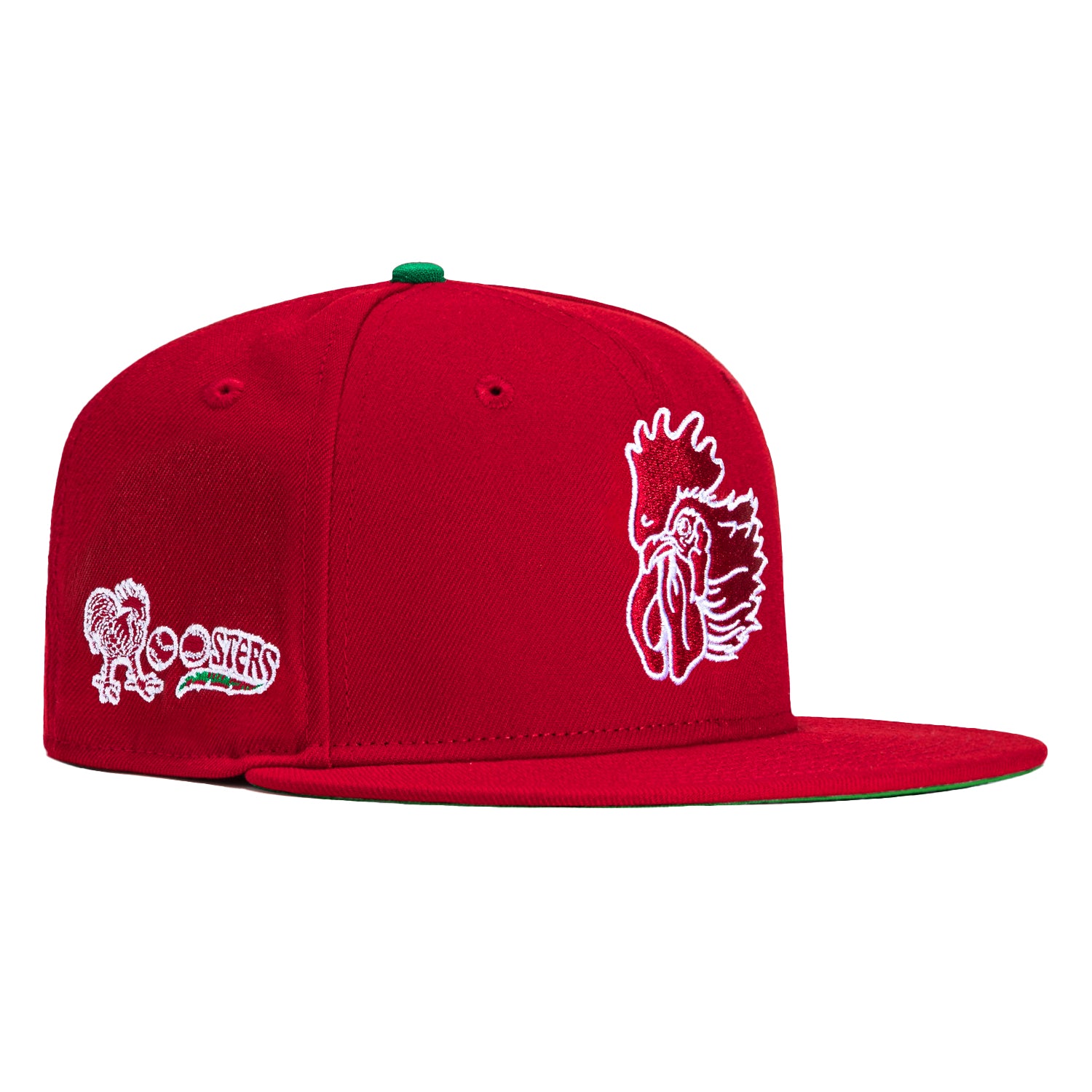 New Era 59Fifty Port City Roosters Logo Patch Hat - Cardinal, White ...