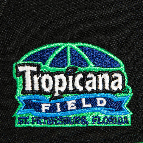 New Era 59Fifty Tampa Bay Rays Tropicana Field Patch Word Hat - Black, Lime Green