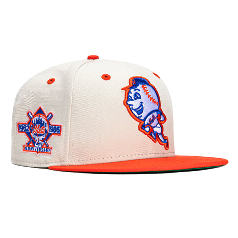 New Era 59Fifty New York Mets 25th Anniversary Patch Hat - Stone, Orange