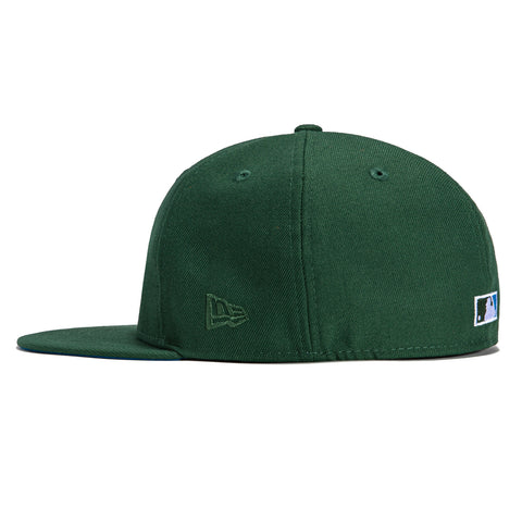 New Era 59Fifty Peacock Pack Seattle Mariners 25th Anniversary Patch Neon Blue UV Logo Hat - Green