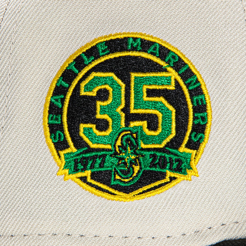 New Era 59Fifty Stoney Seattle Mariners 35th Anniversary Patch Logo Hat - Stone, Black