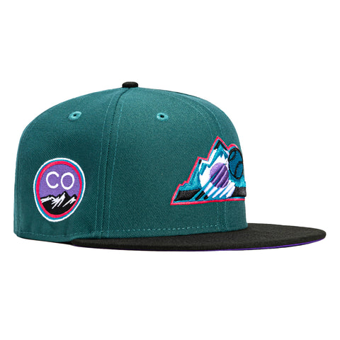 NEW ERA 59FIFTY MLB COLORADO ROCKIES 25th ANNIVERSARY TWO TONE / TEAL UV  FITTED CAP