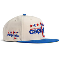 Mitchell & Ness Washington Capitals Snapback Hat - Off-White, Royal