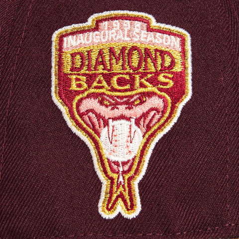 New Era 59Fifty Velvet Arizona Diamondbacks Inaugural Patch Word Hat - Maroon, Stone, Pink