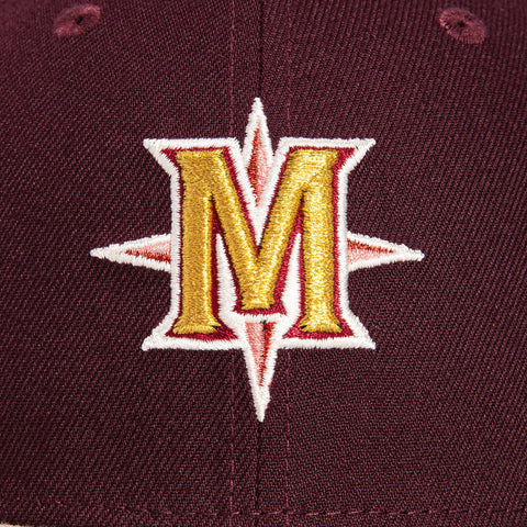 New Era 59Fifty Velvet Seattle Mariners 2023 All Star Game Patch BP Hat - Maroon, Stone, Pink
