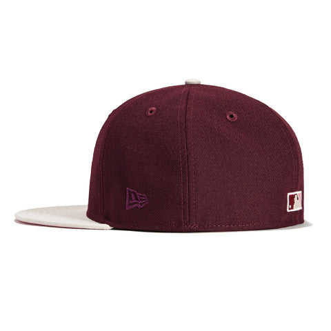 New Era 59Fifty Velvet Atlanta Braves 2000 All Star Game Patch Jersey Hat - Maroon, Stone, Pink