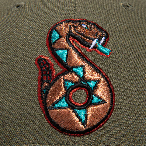New Era 59Fifty Cord Visor Tucson Sidewinders Logo Patch Hat - Olive, Black