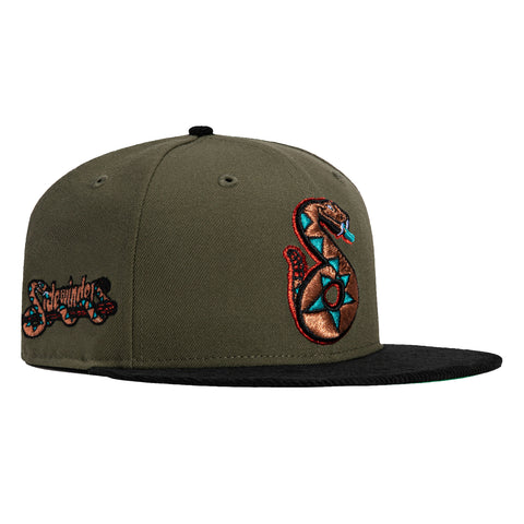 New Era 59Fifty Cord Visor Tucson Sidewinders Logo Patch Hat - Olive, Black