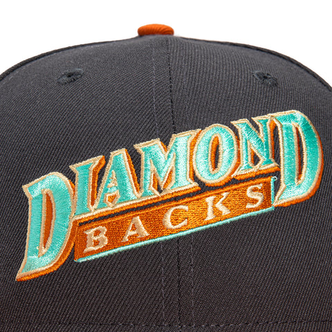 New Era 59Fifty Arizona Diamondbacks 2001 World Series Patch Jersey Hat - Graphite, Burnt Orange, Teal