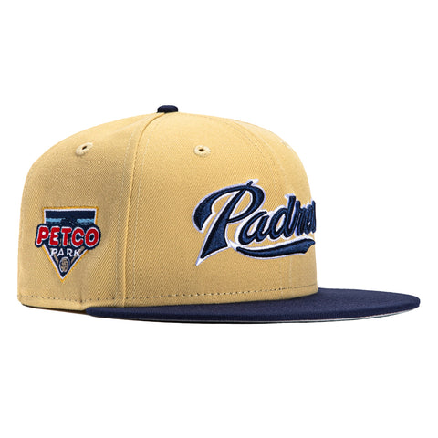 New Era 59Fifty San Diego Padres Petco Park Patch Word Hat - Tan, Light Navy
