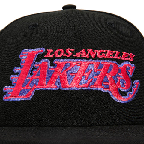 New Era 59Fifty Los Angeles Lakers 60th Anniversary Patch Hat - Black, Purple, Infrared
