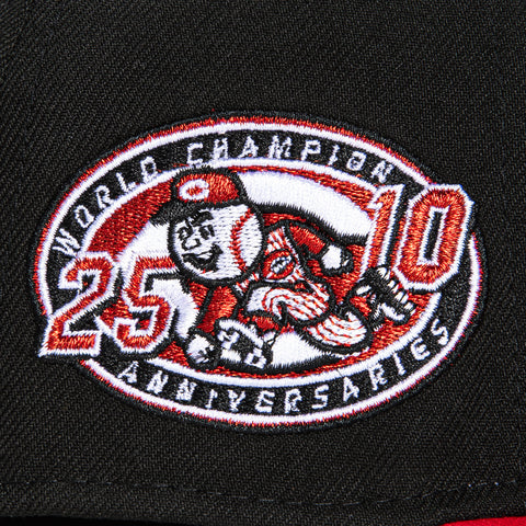 New Era 59Fifty Cincinnati Reds 25/10th Anniversary Patch Hat - Black, Red