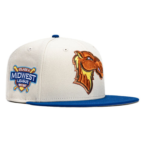 New Era 59Fifty Great Lakes Camels Midwest League Patch Hat - Stone, Royal
