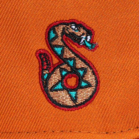 New Era 59Fifty Tucson Sidewinders Logo Patch Hat - Burnt Orange, Sedona Red, Teal