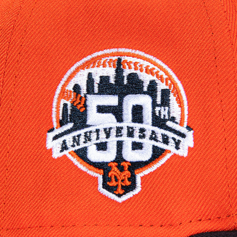 New Era 59Fifty New York Mets 50th Anniversary Patch Word Hat - Orange, Navy