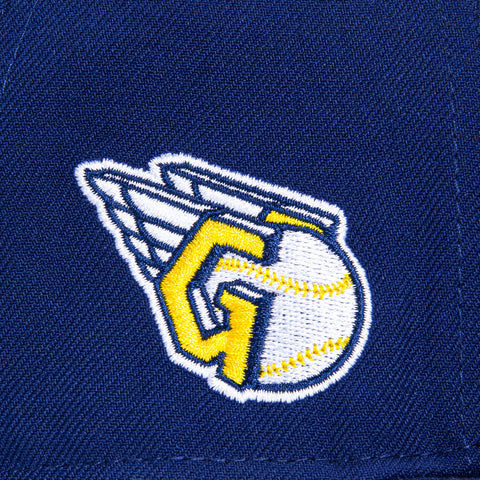 New Era 59Fifty Cleveland Guardians Logo Patch Word Hat - Royal, Grey, Gold