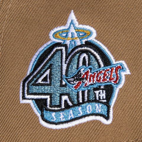 New Era 59Fifty Cord Visor Los Angeles Angels 40th Anniversary Patch Hat - Khaki, Black