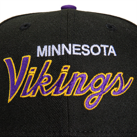 New Era 59Fifty Minnesota Vikings 1998 Pro Bowl Patch Script Hat - Black, Purple