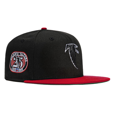 New Era 59Fifty Atlanta Falcons 25th Anniversary Patch Hat - Black, Red