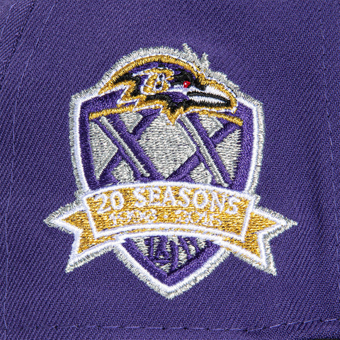 New Era 59Fifty Baltimore Ravens 20th Anniversary Patch B Hat - Purple, Black