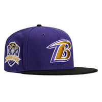 New Era 59Fifty Baltimore Ravens 20th Anniversary Patch B Hat - Purple, Black
