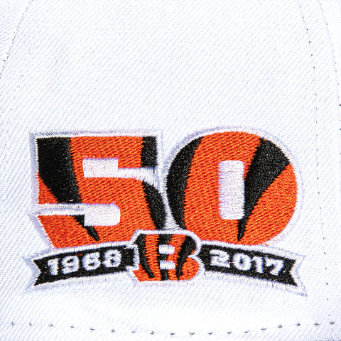 New Era 59Fifty Cincinnati Bengals 50th Anniversary Patch Alternate Hat - White, Black