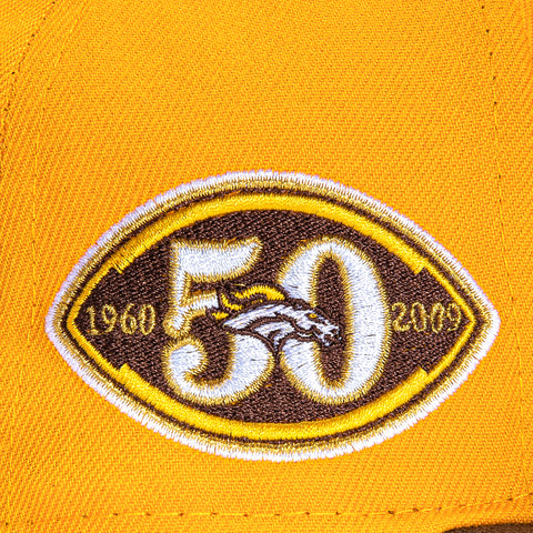 New Era 59Fifty Denver Broncos 50th Anniversary Patch Hat - Gold, Brown