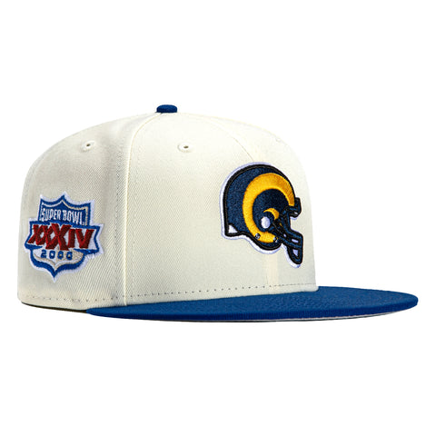 New Era 59Fifty Los Angeles Rams 2000 Super Bowl Patch Hat - White, Royal