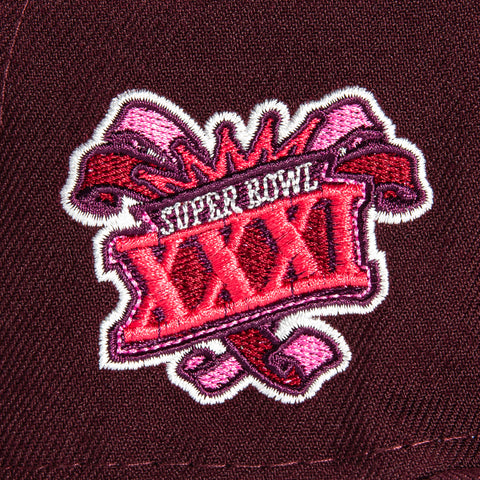 New Era 59Fifty Sweethearts Green Bay Packers 1997 Super Bowl Patch Word Hat - Maroon