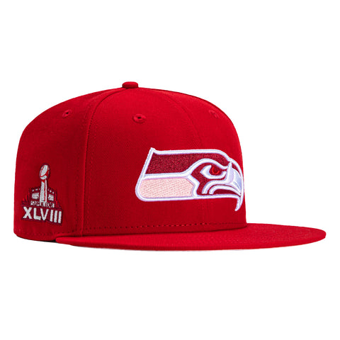 New Era 59Fifty Sweethearts Seattle Seahawks 2014 Super Bowl Patch Hat - Red