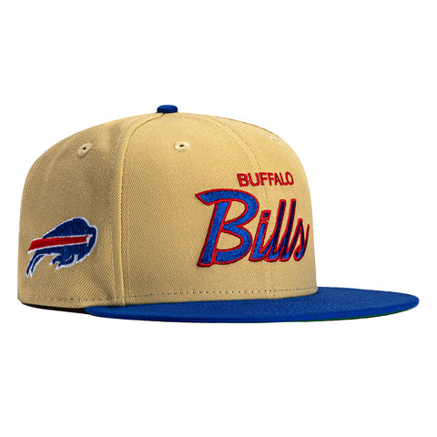 New Era 59Fifty Vegas Dome Buffalo Bills Retro Script Hat- Tan, Royal