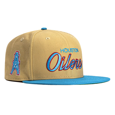 New Era 59Fifty Vegas Dome Houston Oilers Retro Script Hat- Tan, Light –  Hat Club