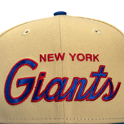 New Era 59Fifty Vegas Dome New York Giants Retro Script Hat- Tan, Royal