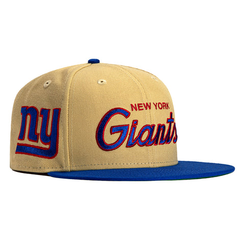 New Era 59Fifty Vegas Dome New York Giants Retro Script Hat- Tan, Roya – Hat  Club