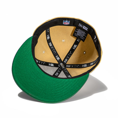 New Era 59Fifty Vegas Dome Green Bay Packers Retro Script Hat- Tan, Green