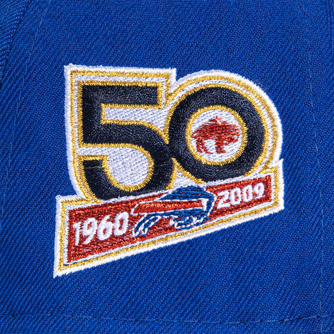 New Era 59Fifty Cord Visor Buffalo Bills 50th Anniversary Patch Hat - Royal, Black